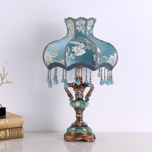 Traditional Fabric Resin Table Lamp