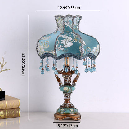 Traditional Fabric Resin Table Lamp