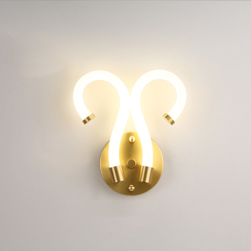 Brass Oval Figure Six Eight Letter LED Wall Sconce Lamp