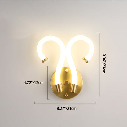 Brass Oval Figure Six Eight Letter LED Wall Sconce Lamp