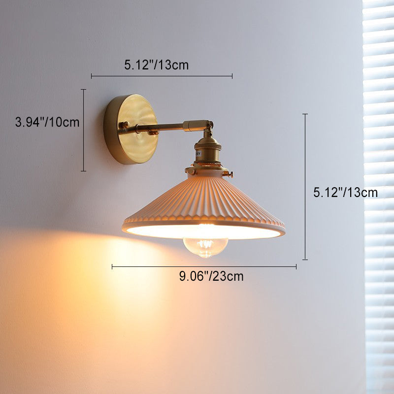 Japanese Semicircular Strip Ball 1-Light Wall Sconce Lamp