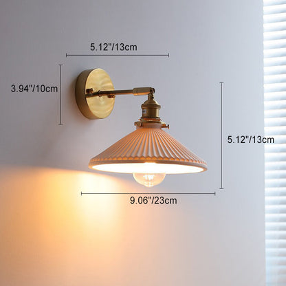 Japanese Semicircular Strip Ball 1-Light Wall Sconce Lamp
