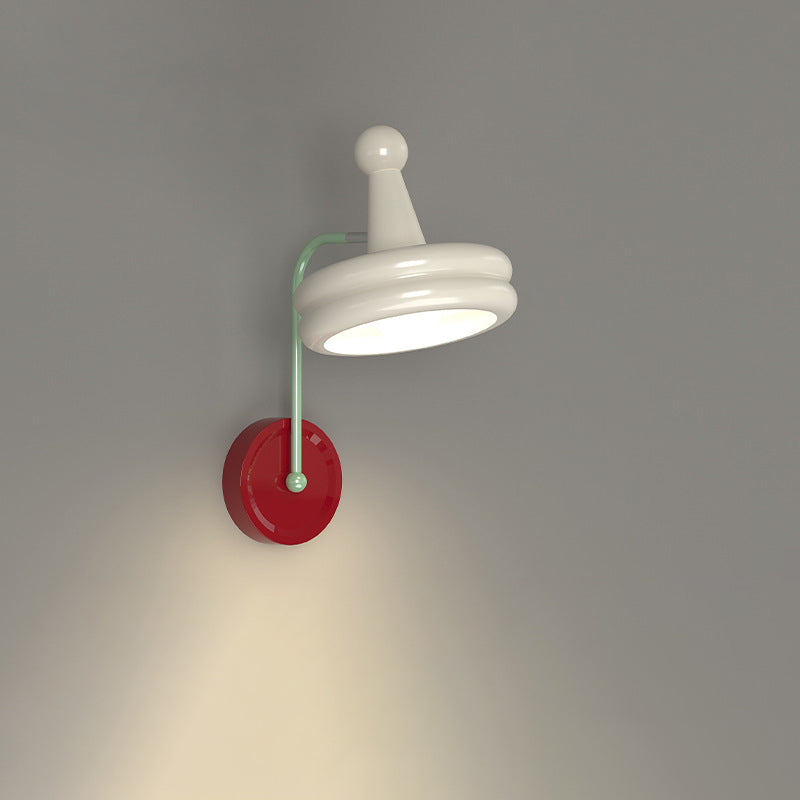 Cone Double Layer Disc Iron Glass 1-Light Wall Sconce Lamp