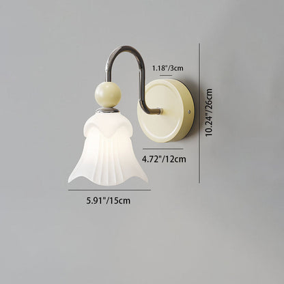 French Round Ball Iron Glass 1-Light Wall Sconce Lamp