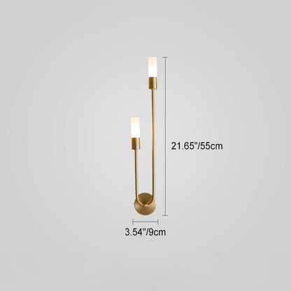 Copper Acrylic Cylinder Ball 1/2/4 Light Wall Sconce Lamp