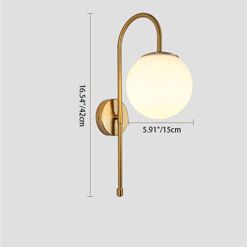 Scandinavian Round Ball Iron Glass 1-Light Wall Sconce Lamp