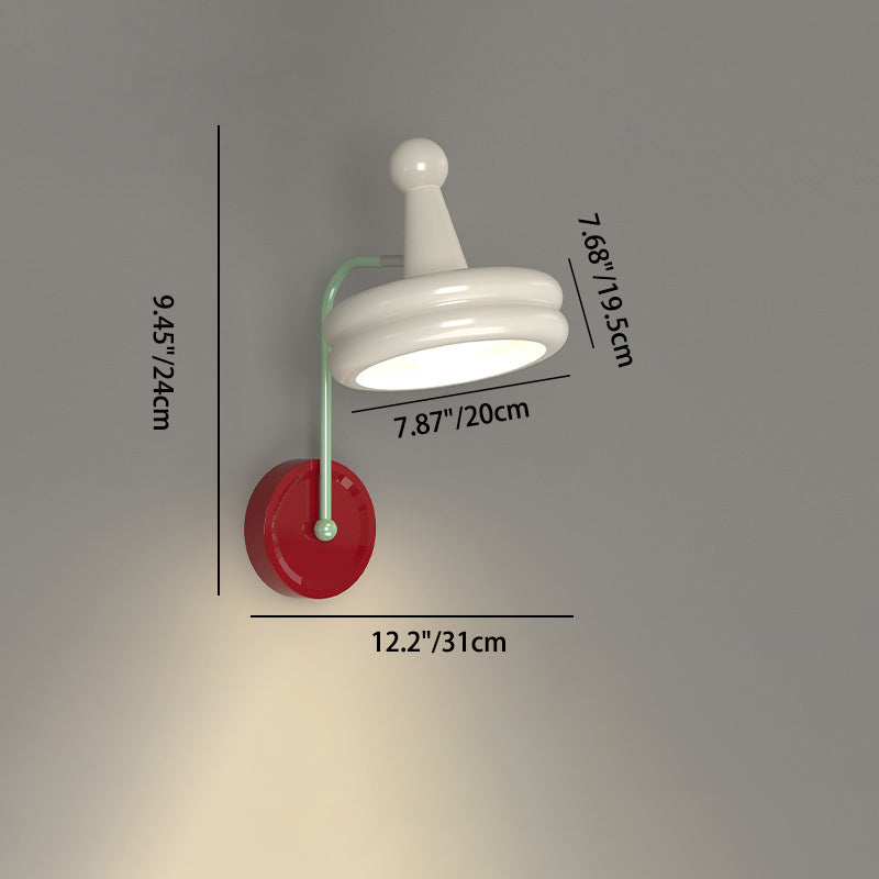 Cone Double Layer Disc Iron Glass 1-Light Wall Sconce Lamp