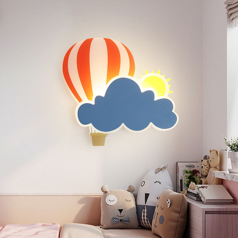 Kids Air Balloon Clouds Iron Acrylic LED Wall Sconce Lamp