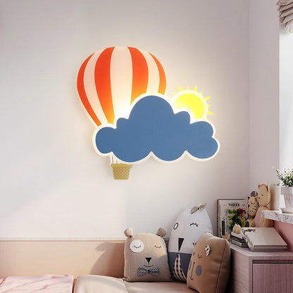 Kids Air Balloon Clouds Iron Acrylic LED Wall Sconce Lamp