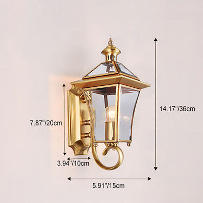 Quadrilateral Waterproof 1-Light Outdoor Wall Sconce Lamp