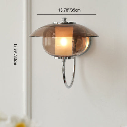 Scandinavian Oval Hardware Glass 1-Light Wall Sconce Lamp