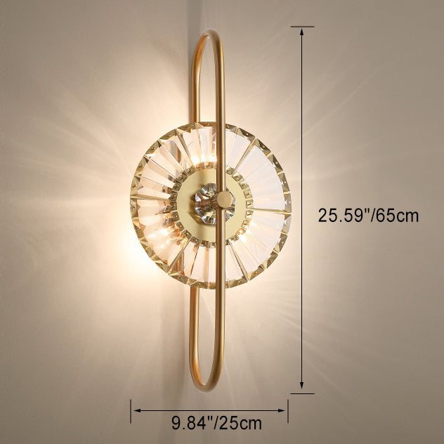 Scandinavian Striped Iron Crystal 3-Light Wall Sconce Lamp