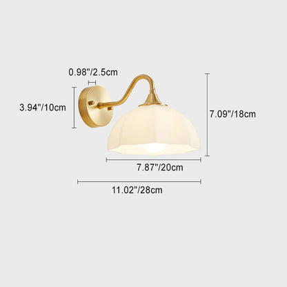 Cream Flower Pod All Copper Glass 1-Light Wall Sconce Lamp
