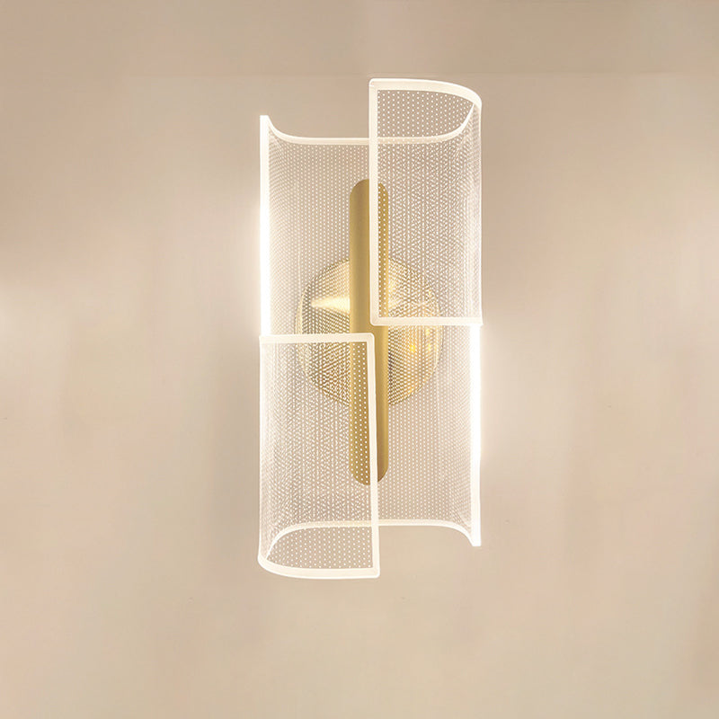 Iron Column Cut Lozenge Line LED Wall Sconce Lamp