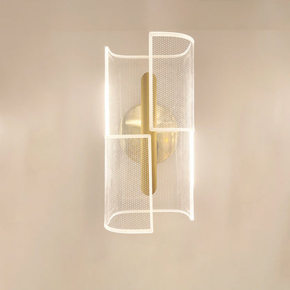 Iron Column Cut Lozenge Line LED Wall Sconce Lamp