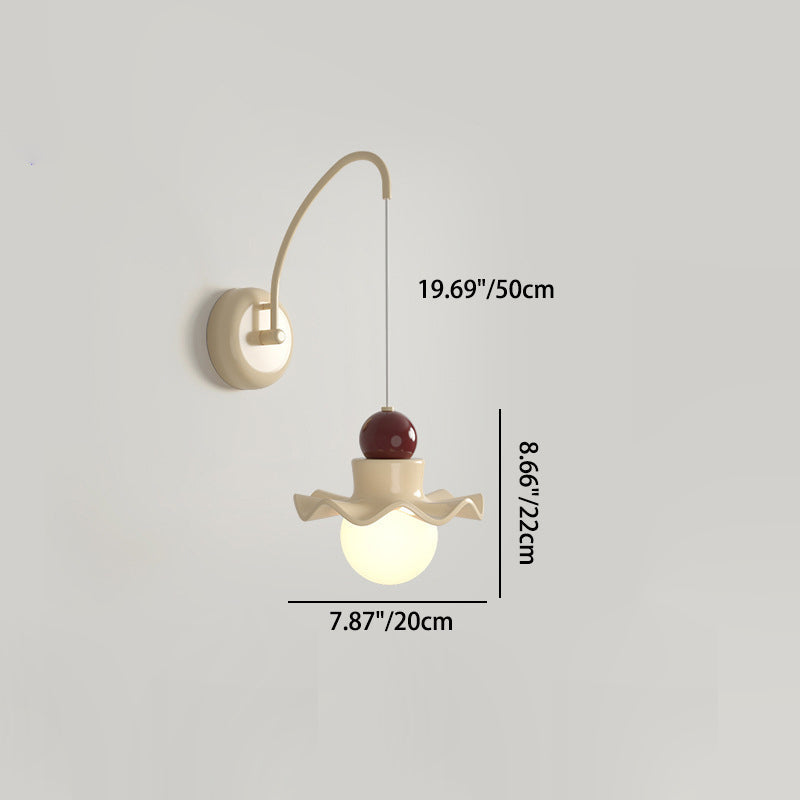 Round Disc Base PE Resin Iron 1-Light Wall Sconce Lamp