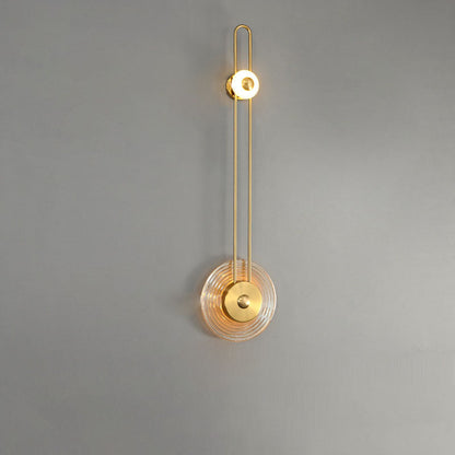 Deco Grain Glass Shade Iron Long Pole LED Wall Sconce Lamp