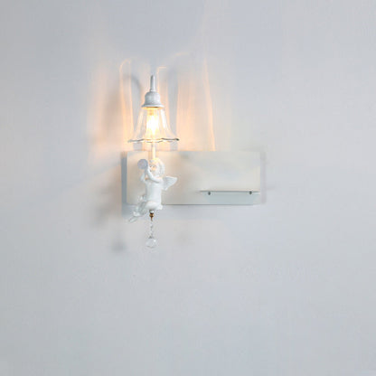 Creative Angel Petal Resin Glass 1/2 Light Wall Sconce Lamp