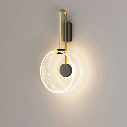 Minimalist Iron Acrylic Round Ring LED Wall Sconce Lamp