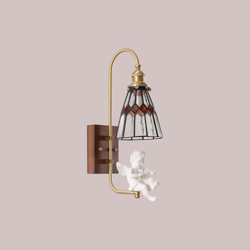 Traditional Resin Bird Angel 1-Light Wall Sconce Lamp