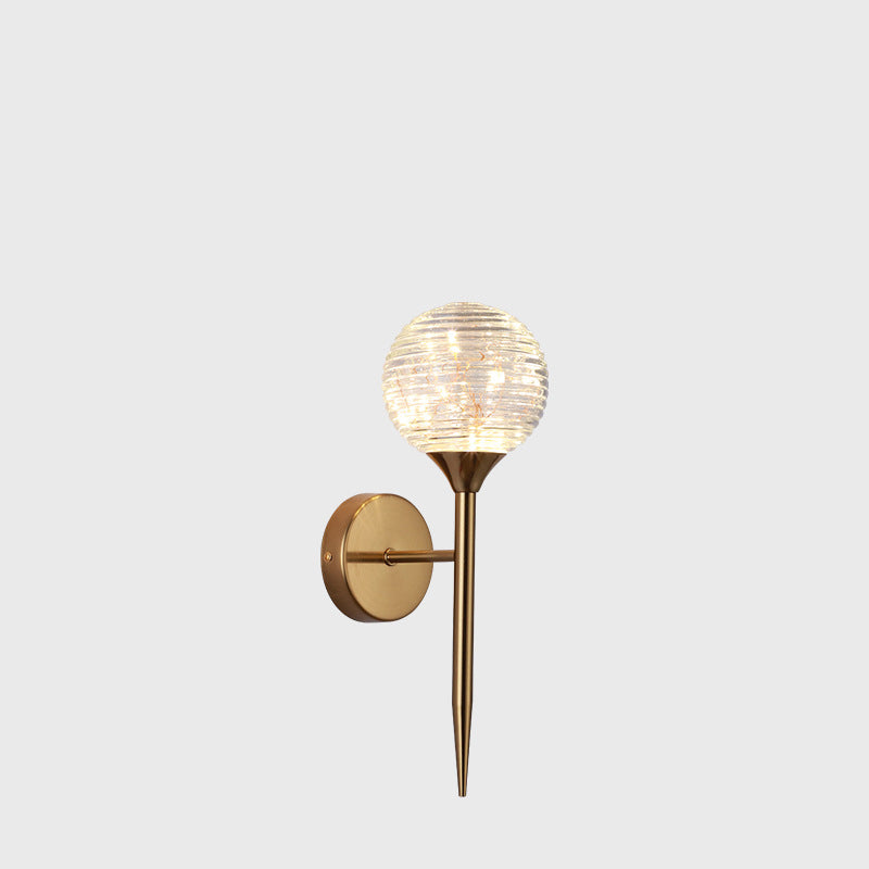 Round Ball Antler Iron Glass LED Wall Sconce Lamp