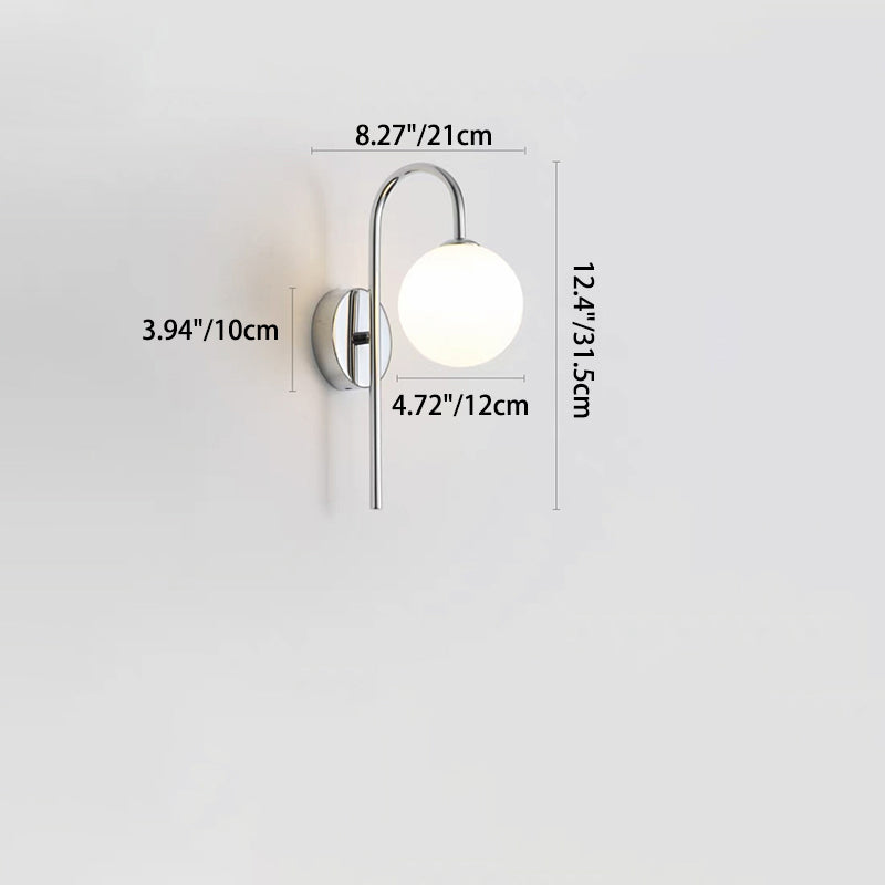 Spherical Disc Base Iron Glass 1-Light Wall Sconce Lamp