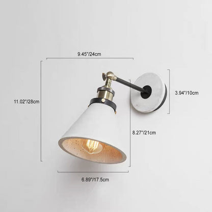 Round Flared Aluminum Cement 1-Light Wall Sconce Lamp