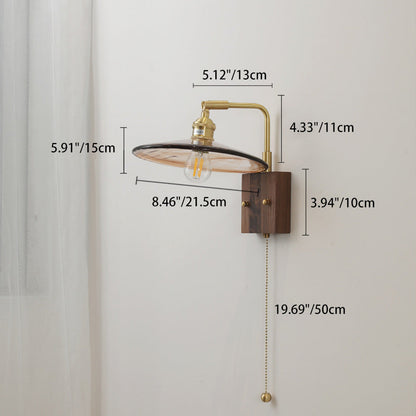 Full Amber Glass Square Shade 1-Light Wall Sconce Lamp