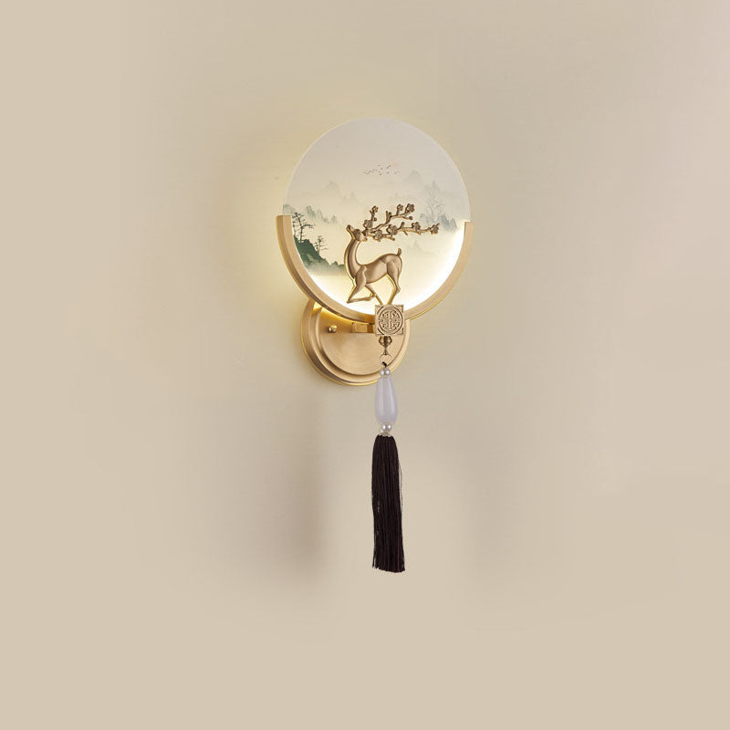 Transitional All Copper Glass Silicone LED Wall Sconce Lamp