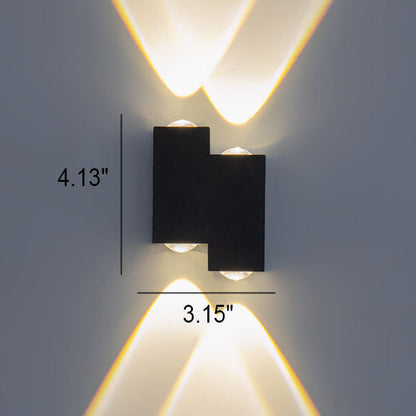 Square Luminous Outdoor Waterproof LED Wall Sconce Lamp