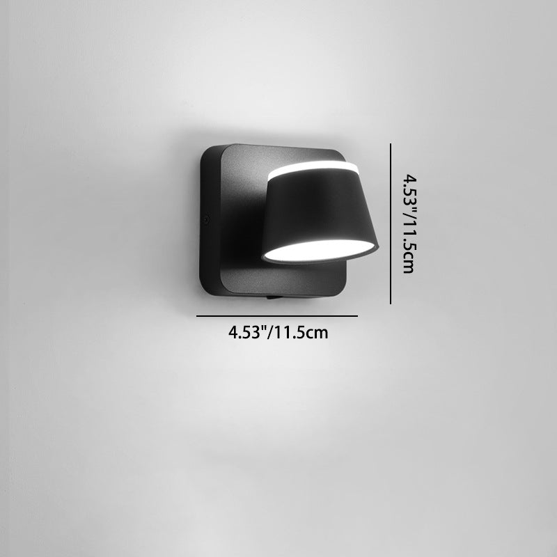 Round Square Base Iron Aluminum PS LED Wall Sconce Lamp