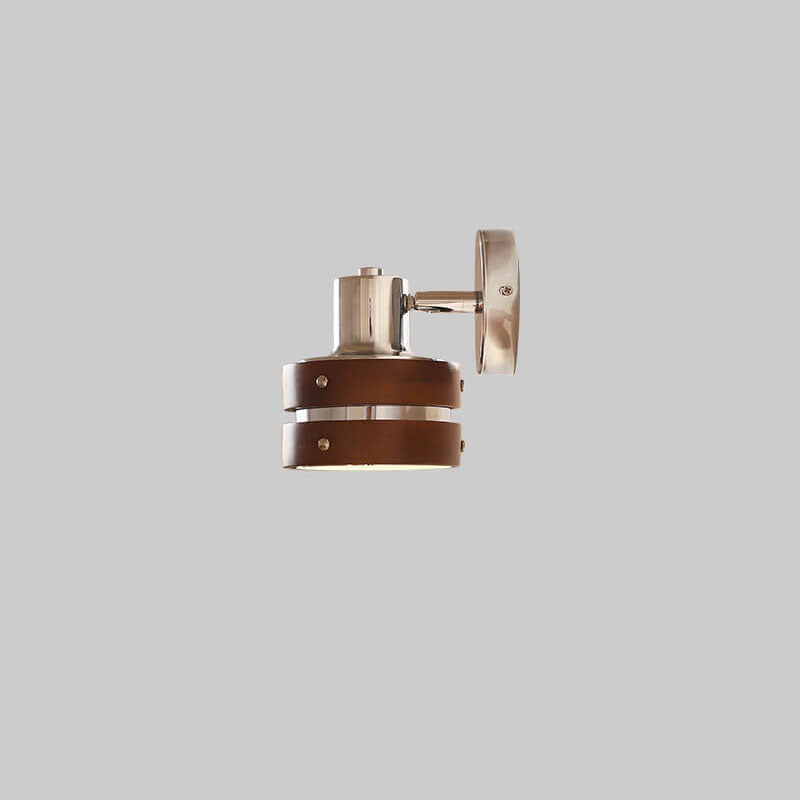 Japanese Walnut Iron Lamp Arm 1-Light Wall Sconce Lamp