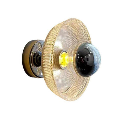 Mid-Century French Vintage Glass 1-Light Wall Sconce Lamp