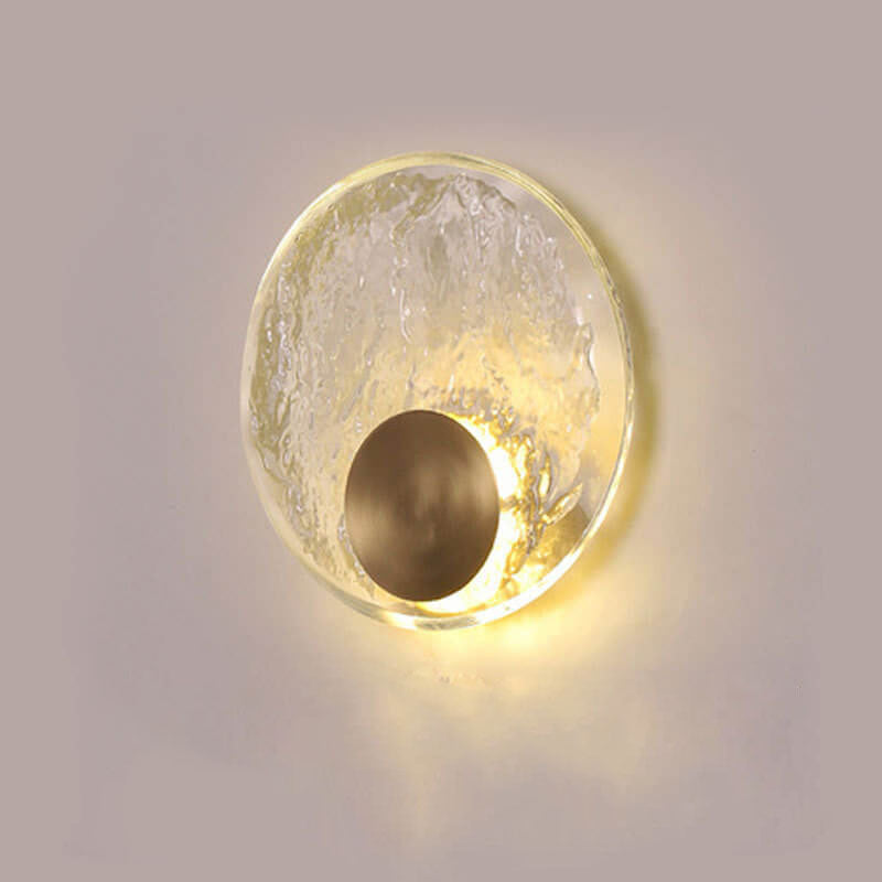 Modern Luxury Round Glass Copper LED Wall Sconce Lamp