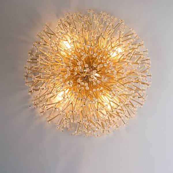 Luxury Crystal Dandelion Aluminum 4-Light Wall Sconce Lamp