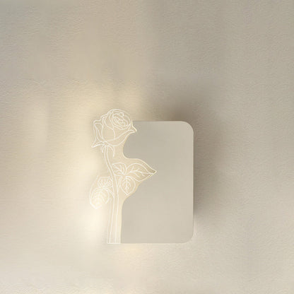 Art Deco Acrylic Rose Flower Shade LED Wall Sconce Lamp