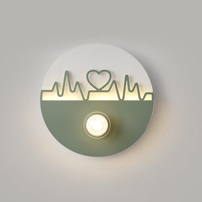 Cream Round Love Wave Iron Acrylic LED Wall Sconce Lamp