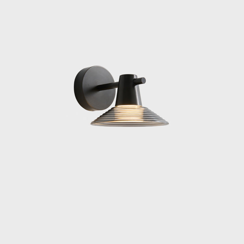 Nordic Full Copper Acrylic Conical LED Wall Sconce Lamp