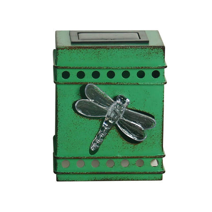 Solar Box Aged Iron LED Outdoor Fence Wall Sconce Lamp