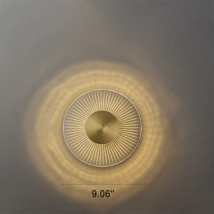 Full Copper Round Line Design LED Wall Sconce Lamp