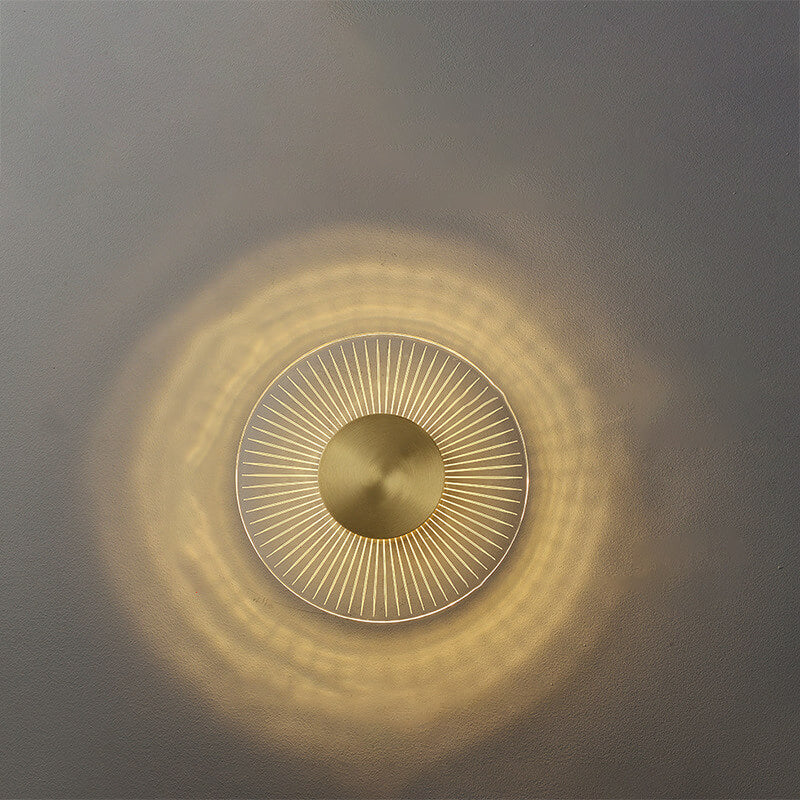 Full Copper Round Line Design LED Wall Sconce Lamp