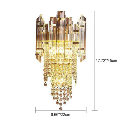 Tassel Crystal Stainless Steel 3-Light Wall Sconce Lamp