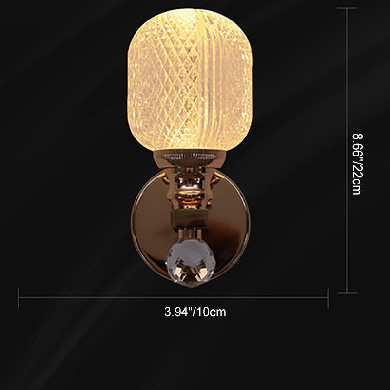 Cylindrical Hardware Acrylic 1-Light Wall Sconce Lamp