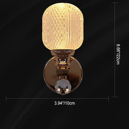Cylindrical Hardware Acrylic 1-Light Wall Sconce Lamp