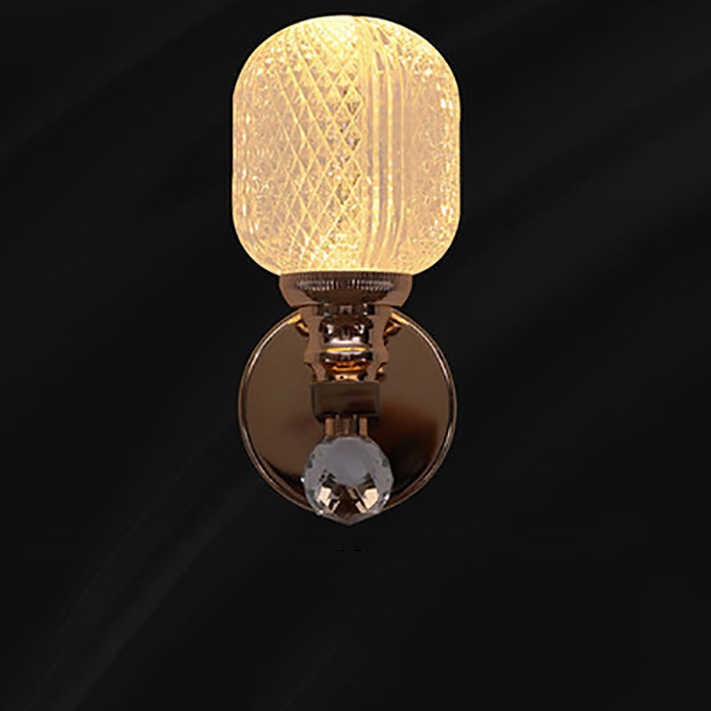 Cylindrical Hardware Acrylic 1-Light Wall Sconce Lamp