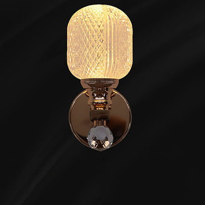 Cylindrical Hardware Acrylic 1-Light Wall Sconce Lamp
