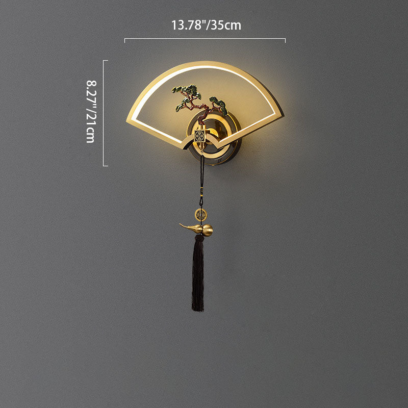 Chinese Copper Magnesium Acrylic LED Wall Sconce Lamp