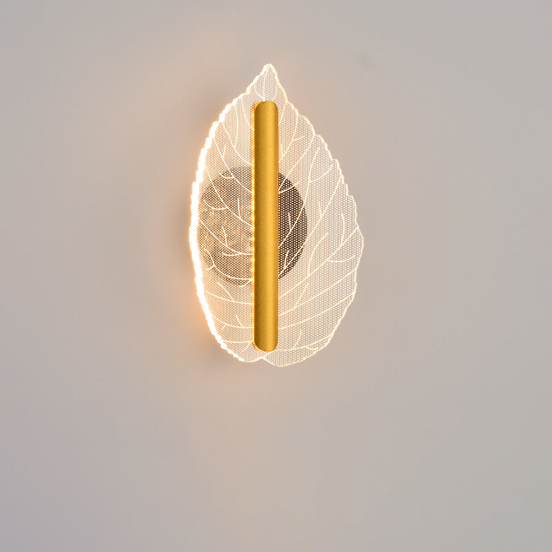 Deco Iron Acrylic Leave Teardrop Shape LED Wall Sconce Lamp