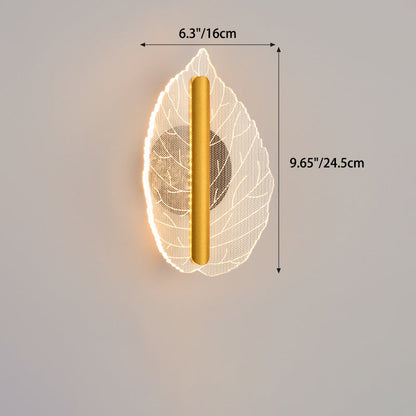 Deco Iron Acrylic Leave Teardrop Shape LED Wall Sconce Lamp