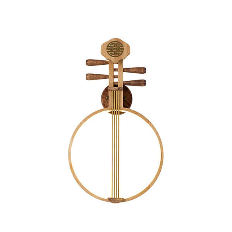 Chinese Pipa Instrument Zen Decoration LED Wall Sconce Lamp